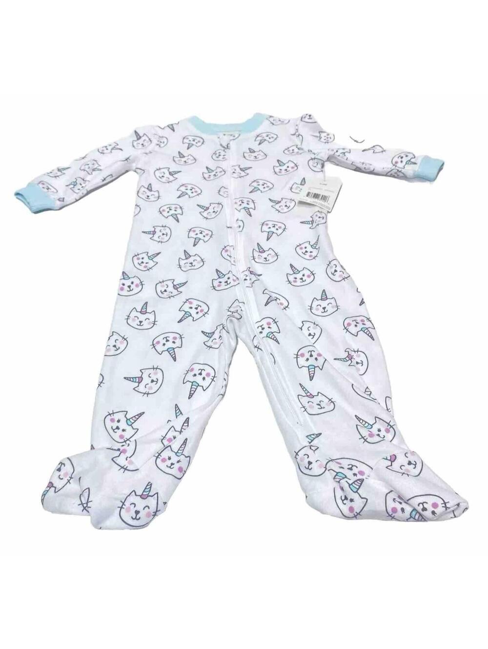 George Baby 3-6 Months One-Piece Pajama Unisex Cats Print Sleepwear for Infants